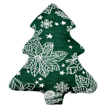 Декоративний виріб Прованс Ялинка зелена з візерунком 38см