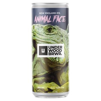 Пиво Under Wood BRWR. Animal Face світле 0,33л. ж/б - купити, ціни на Grono - фото 1