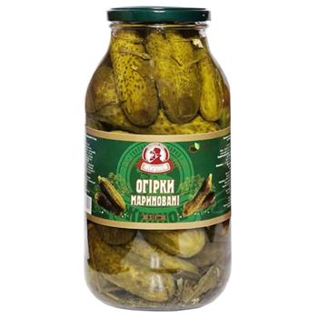 Огурцы Жирнов маринованные 9-12см 1850г - купить, цены на Чудо Маркет - фото 1