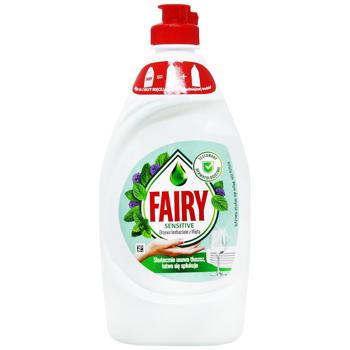 Fairy Sensitive Tea Tree and Mint Dishwashing Liquid 450ml - buy, prices for MegaMarket - photo 1