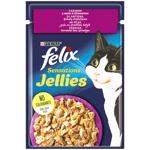 Корм влажный Felix Sensations Jellies с уткой и шпинатом для взрослых кошек 85г