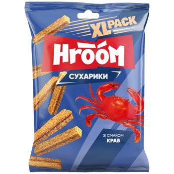 Hroom! Rye Rusks with Crab Flavor 100g - buy, prices for Supermarket "Kharkiv" - photo 1