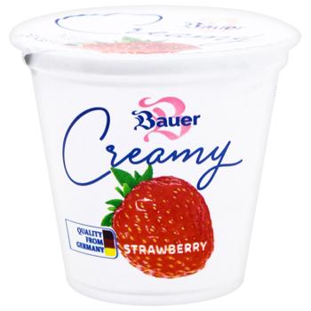 Десерт Bauer Creamy Клубника молочный на основе йогурта 8% 125г