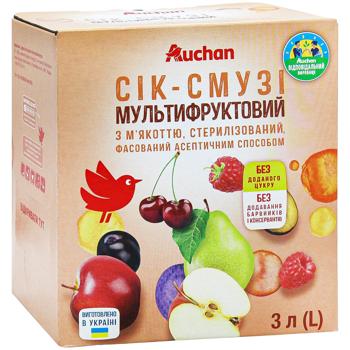 Сок-смузи Auchan Мультифруктовый 3л - купить, цены на - фото 3