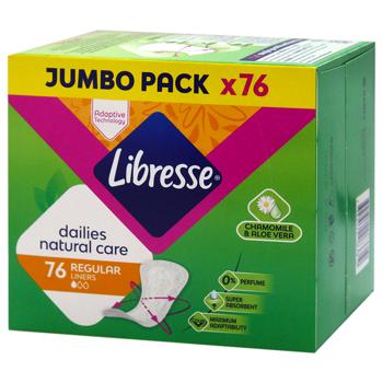 Прокладки ежедневные Libresse Dailies Natural Care Regular 76шт - купить, цены на ULTRAMARKET - фото 1