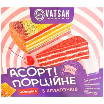 Торт Vatsak ассорти порционный 5шт 600г - купить, цены на Эпицентр FOOD - фото 1