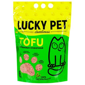 Наповнювач гігієнічний Lucky Pet з тофу для котячого туалету з полуницею 6л - купити, ціни на МегаМаркет - фото 1