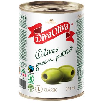 Оливки Diva Oliva зелені без кісточки 300г