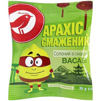 Арахис Auchan жареный соленый со вкусом васаби 35г