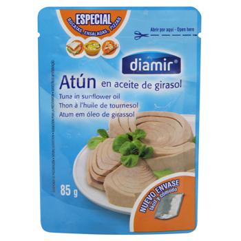 Тунець Diamir в соняшниковій олії 85г - купити, ціни на МегаМаркет - фото 1