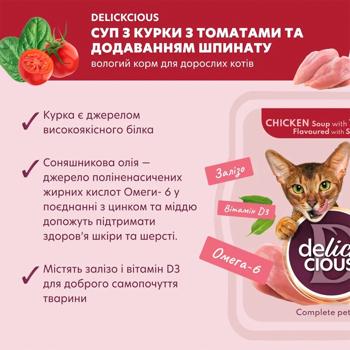 Delickcious Soup with Chicken, Tomatoes and Spinach for Cats 80g - buy, prices for MasterZoo - photo 5