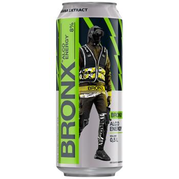 Напиток слабоалкогольный энергетический Bronx Киви-яблоко 8% 0,5л - купить, цены на Чудо Маркет - фото 1