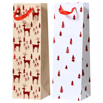 Christmas Trees/Reindeer Gift Bag for Bottle 36x12x10cm - buy, prices for - photo 1