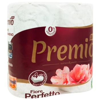 Туалетная бумага Диво Premio Fiore Perfetto 4-слойная 4шт - купить, цены на - фото 2