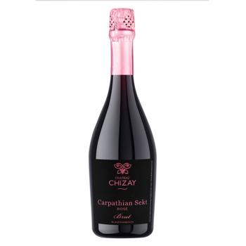 Вино ігристе Chateau Chizay Carpathian Sekt Blaufrankisch рожеве брют 11,3% 0,75л - купити, ціни на МегаМаркет - фото 1