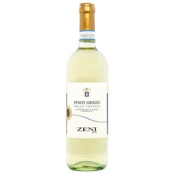 Вино Zeni Pinot Grigio DOC сухе біле 12,5% 0,75л - купити, ціни на МегаМаркет - фото 1