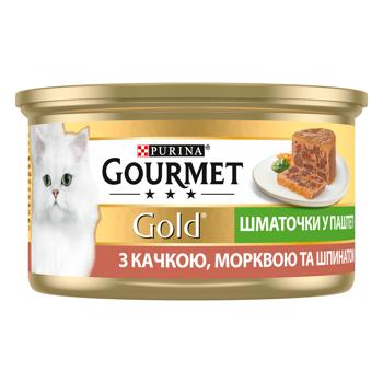 Корм вологий Gourmet Gold з качкою, морквою та шпинатом для дорослих котів 85г - купити, ціни на MasterZoo - фото 3