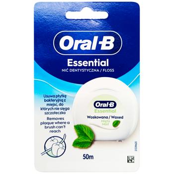 Зубная нить Oral-B Essential Floss Мятная вощеная 50м - купить, цены на КОСМОС - фото 1