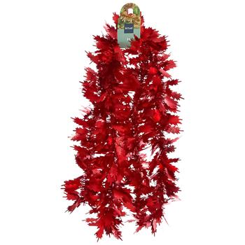 Actuel Leaves Red Tinsel 200x13cm - buy, prices for Auchan - photo 1
