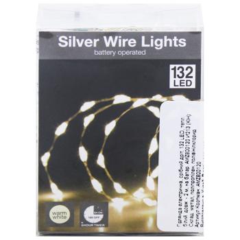 Electric Silver Wire Garland on Batteries 132 LED 2m Warm White Color - buy, prices for COSMOS - photo 2