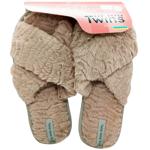 Капці домашні Twins HS жіночі хутрянi перехрест р.38-39 бежевий