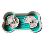 Pet Fun миска для собак 25х43х7,5 см - біло-зелений