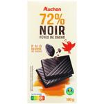 Шоколад чорний Auchan з додаванням какао-бобів 100г