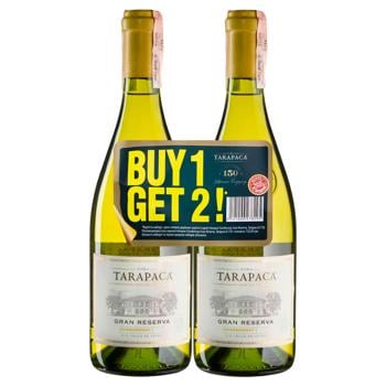 Набор вина Tarapaca Chardonnay Gran Res сухое белое 13% 0,75л 2шт - купить, цены на AlcoHub - фото 1