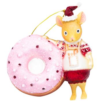 Decoris Mouse and Donut Glass Pendant 7.5 cm in assortment - buy, prices for - photo 3