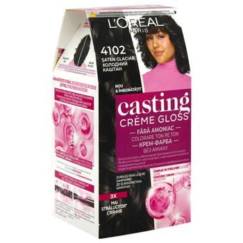 Фарба для волосся L'oreal Paris Casting Creme Gloss 4102 Холодний каштан без аміаку - купити, ціни на Біотус - фото 2
