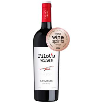 Pilot's Wines Sauvignon White Dry Wine 11% 0.75l - buy, prices for Auchan - photo 1