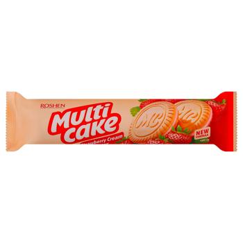 Печиво Roshen Multicake з начинкою полуниця-крем 195г - купити, ціни на Ідеал - фото 1