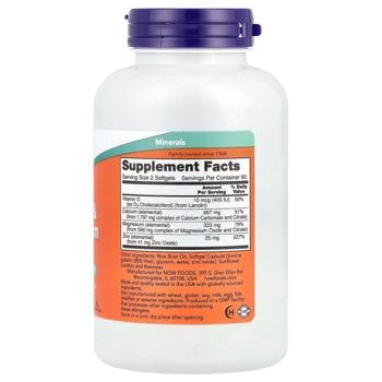 Now Foods Calcium, Magnesium with Vitamin D3 120 softgels - buy, prices for - photo 3