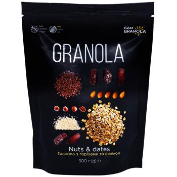 San Granola Granola with Nuts and Dates 300g - buy, prices for ULTRAMARKET - photo 1