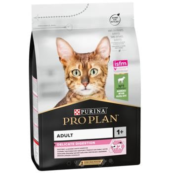 Корм сухой Purina Pro Plan с ягненком для взрослых кошек с чувствительным пищеварением 3кг - купить, цены на MasterZoo - фото 1