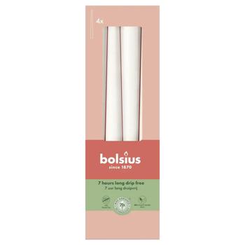 Свечи Bolsius 24,5х2,4см 4шт белый - купить, цены на КОСМОС - фото 1