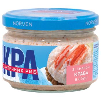 Икра атлантических рыб Norven с мясом краба 160г - купить, цены на - фото 1