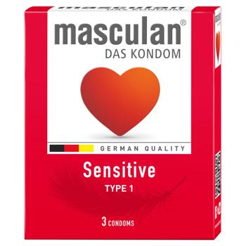Презервативы Masculan Тип 1 Sensitive 3шт - купить, цены на Чудо Маркет - фото 1