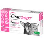 KRKA Selafort Drops on the Withers for Cats and Dogs Up to 2.5kg Against External and Internal Parasites 1 pipette