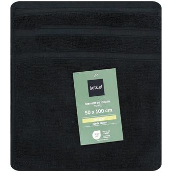 Actuel Black Towel 500g/m2 50*100cm - buy, prices for Auchan - photo 1