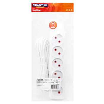 Quantum Extension Cord without Grounding 5 sockets 5m White - buy, prices for NOVUS - photo 1