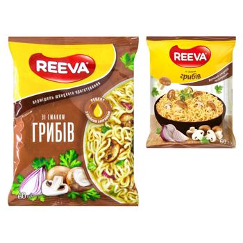 Вермишель Reeva со вкусом грибов быстрого приготовления 60г - купить, цены на КОСМОС - фото 1