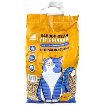 Наполнитель гигиенический Секретні Технології для кошек древесный гранулы 2,8кг - купить, цены на КОСМОС - фото 1