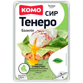 Komo Tenero Basil Sliced Cheese 50% 135g - buy, prices for COSMOS - photo 1