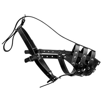 Collar Hard Leather Muzzle 28cm/9cm Black - buy, prices for MasterZoo - photo 2