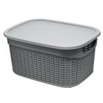 Ucsan Plastik Knit Basket with Lid 9l Metallic Grey