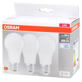 Набір ламп Osram A60 806lm 4000K E27 8,5Вт 3шт