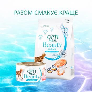 Optimeal Beauty Podium Wet Food with Tuna and Squid for Care of Hair and Teeth in Adult Cats 70g - buy, prices for MasterZoo - photo 7