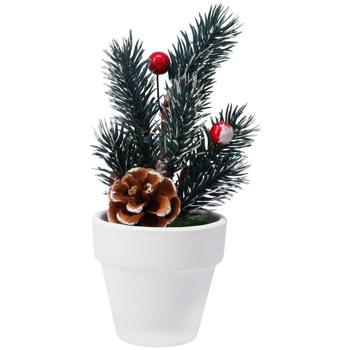 Украшение Новогодняя композиция в горшке 7х16см в ассортименте - купить, цены на - фото 2