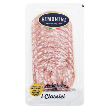 Колбаса Simonini Салями Наполи Дольче нарезанная сыровяленая 80г - купить, цены на Auchan - фото 1